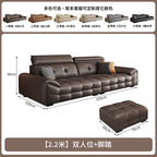 Italienisches modernes Ledersofa für das Wohnzimmer – Minimalistisches Relax Sofa aus echtem Leder mit Latex-Polsterung