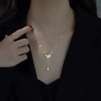 Vintage schwarze Lederkette mit geflochtenem Band & geometrischem Anhänger – Schlichte Halskette für Damen & Girls