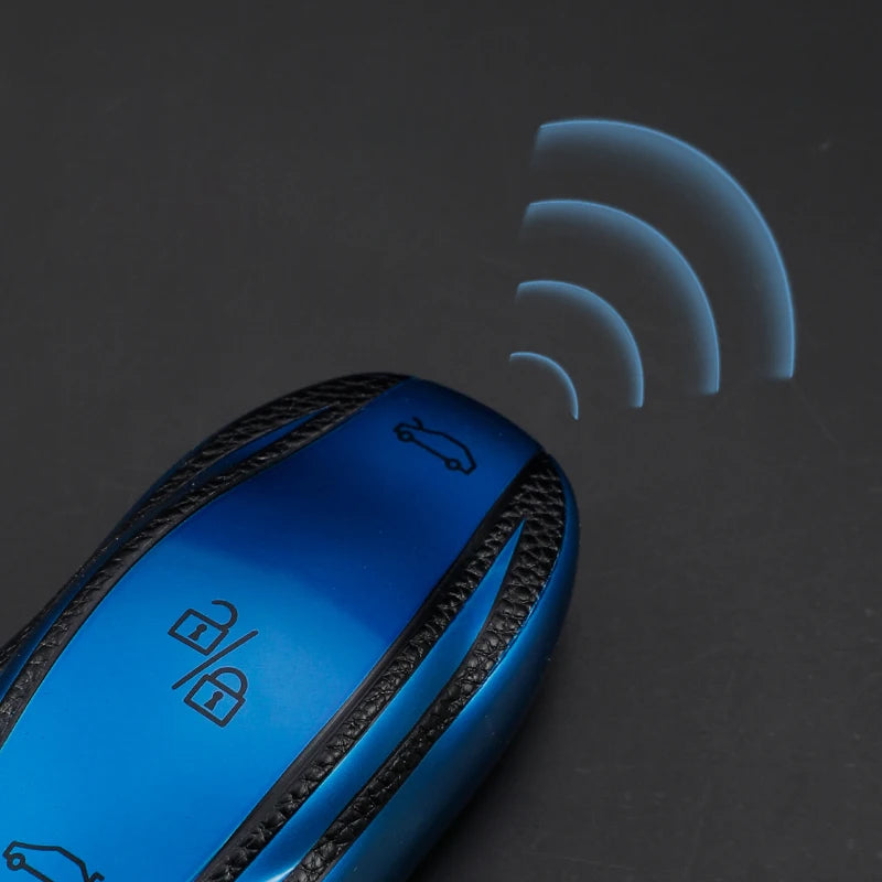 Premium Leder-TPU Autoschlüssel Hülle für Tesla – Smart Key Cover für Model 3, Model Y, Model S & Model X