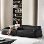 Europäisches minimalistisches Designer Ledersofa – Hochwertige Leder Lounge Couch für Wohn- & Schlafzimmer im postmodernen Stil