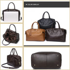 Große Leder Reisetasche aus echtem Rindsleder – Damen Travel Duffle & Tote Bag mit Schultergurt, stilvolle Weekend Messenger Bag