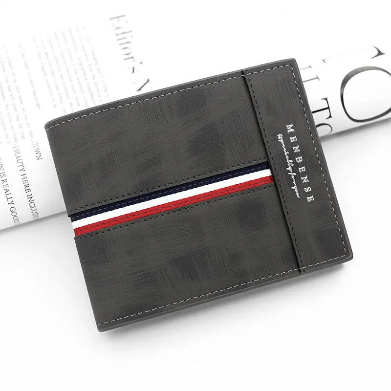 Luxury Slim Herren Geldbörse – PU Leder Kurzbörse mit Kartenfächern, Münzfach & Kompaktem Design für Alltag