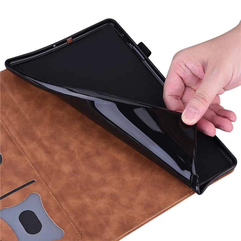 Funda tipo billetera de cuero de PU de lujo para iPad 11 (11. Generación 2025 / A16) y iPad 10. Generación - Funda con tapa con función de tarjeta y soporte 