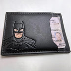 Carte en cuir avec masque Superhelden – Portefeuille Bat compact avec sac à dos pour cartes et sacs | Stylet pour les fans 