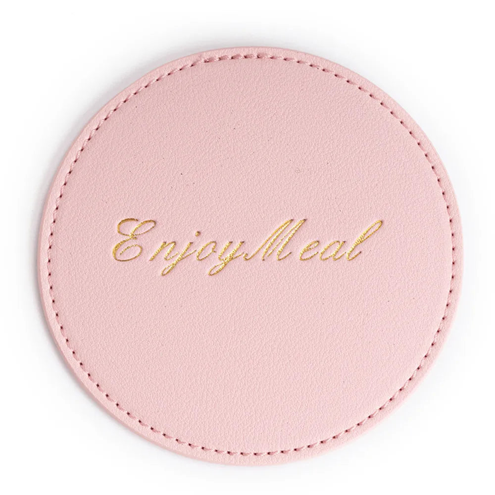 Runder Setzer aus Kunstleder – Wasserdicht &amp; Hitzebeständig | Moderner PU-Leder Getränkeuntersetzer für Tisch &amp; Zuhause 