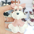 Kawaii Schnauzer Hunde-Schlüsselanhänger aus PU-Leder – Niedlicher Cartoon Tier-Keychain als Taschen- & Rucksack-Charm für Damen & Herren