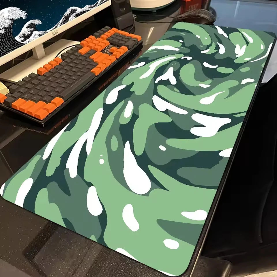 XXL Leder Mousepad mit Art-Swirl Design – Große Gaming & Keyboard Schreibtischunterlage für PC, Laptop & Anime-Setup