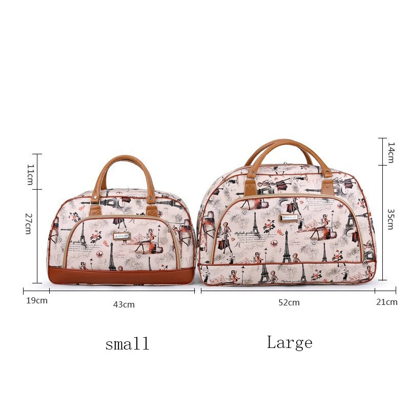 Sac fourre-tout de voyage pour femme en cuir PU – Grand sac de sport étanche avec une grande capacité, pochette de week-end et de bagage moderne 