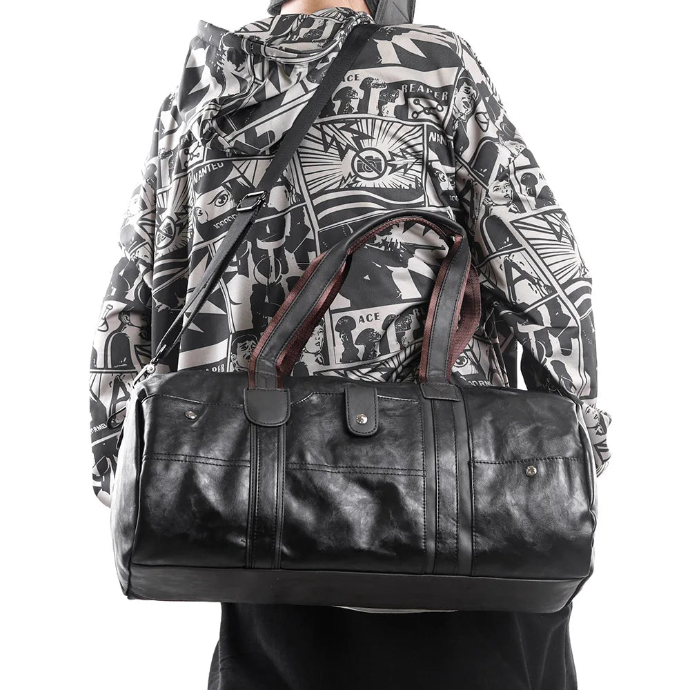 RUIMOM Vintage Sporttasche aus Lederoptik – Große Fitness- & Reisetasche als Schulter- und Messenger Bag für Damen & Herren