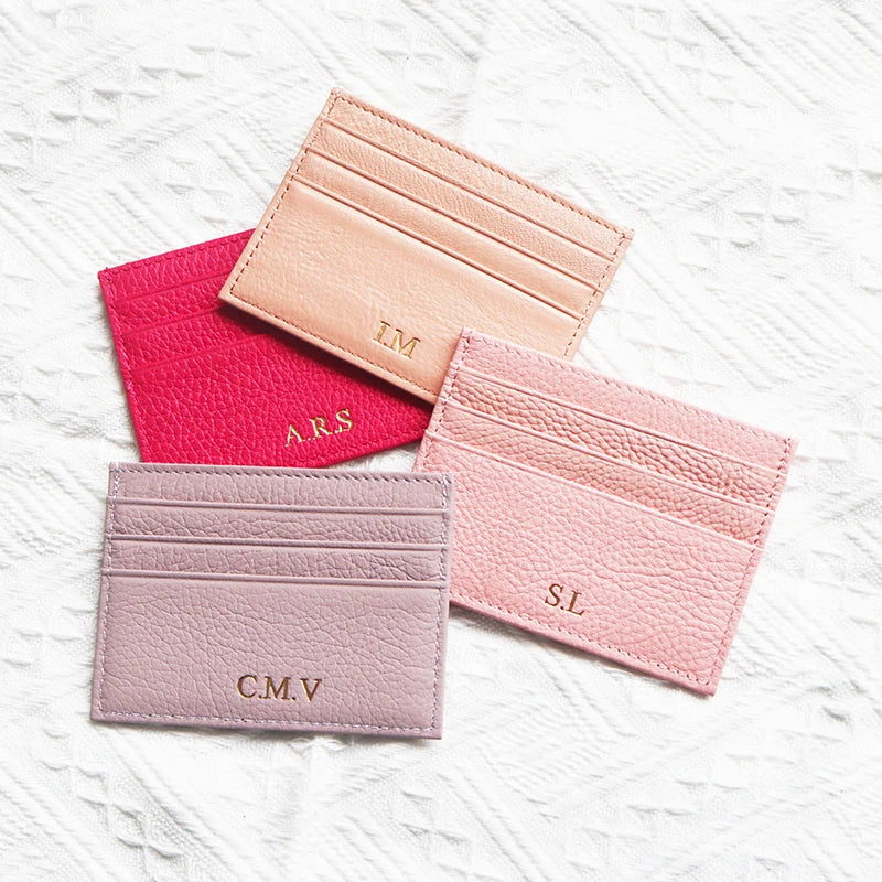 GZGUANDA Personalisierter Leder Kartenhalter – Slim Mini Card Bag aus echtem Rindsleder für Damen & Herren