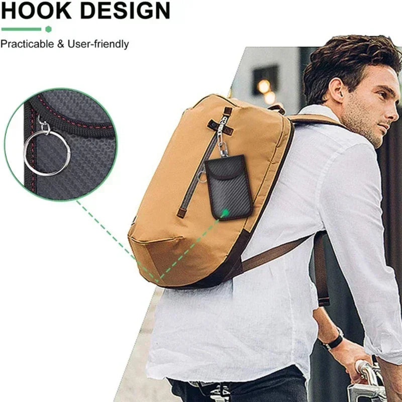 Faraday RFID Schlüssel Tasche – Signalblocker Key Case aus Leder gegen Keyless-Diebstahl & Datendiebstahl (Anti-Theft Schutz)