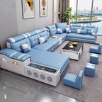 Multifunktionales Relax Leder Ecksofa – Ausziehbares &amp; verstellbares Couples-Sofa mit Schlaffunktion und Stauraum, modernes Design für das Wohnzimmer