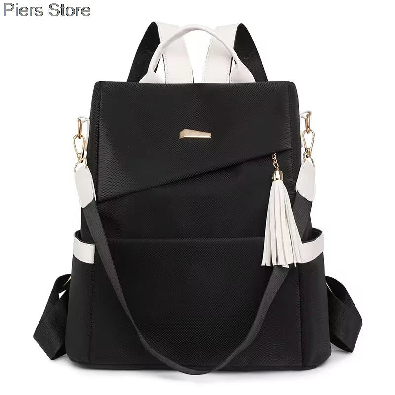 Großer Damen Rucksack aus weichem Lederlook – Modischer Softback Studentinnen-Rucksack mit viel Stauraum