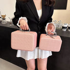 PU-Leder Kosmetik- & Kulturbeutel mit Griff – Große, portable Make-up Reise- & Toiletry Bag mit viel Stauraum für Damen