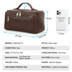 CONTACT'S Herren Kulturbeutel aus echtem Leder – Hochwertige Wash- &amp; Kosmetiktasche mit großer Kapazität