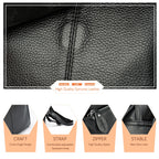 ZENCY Damen Rucksack aus echtem Rindsleder – Anti-Diebstahl Designer Leder-Rucksack mit großem Stauraum in Schwarz & Weiß