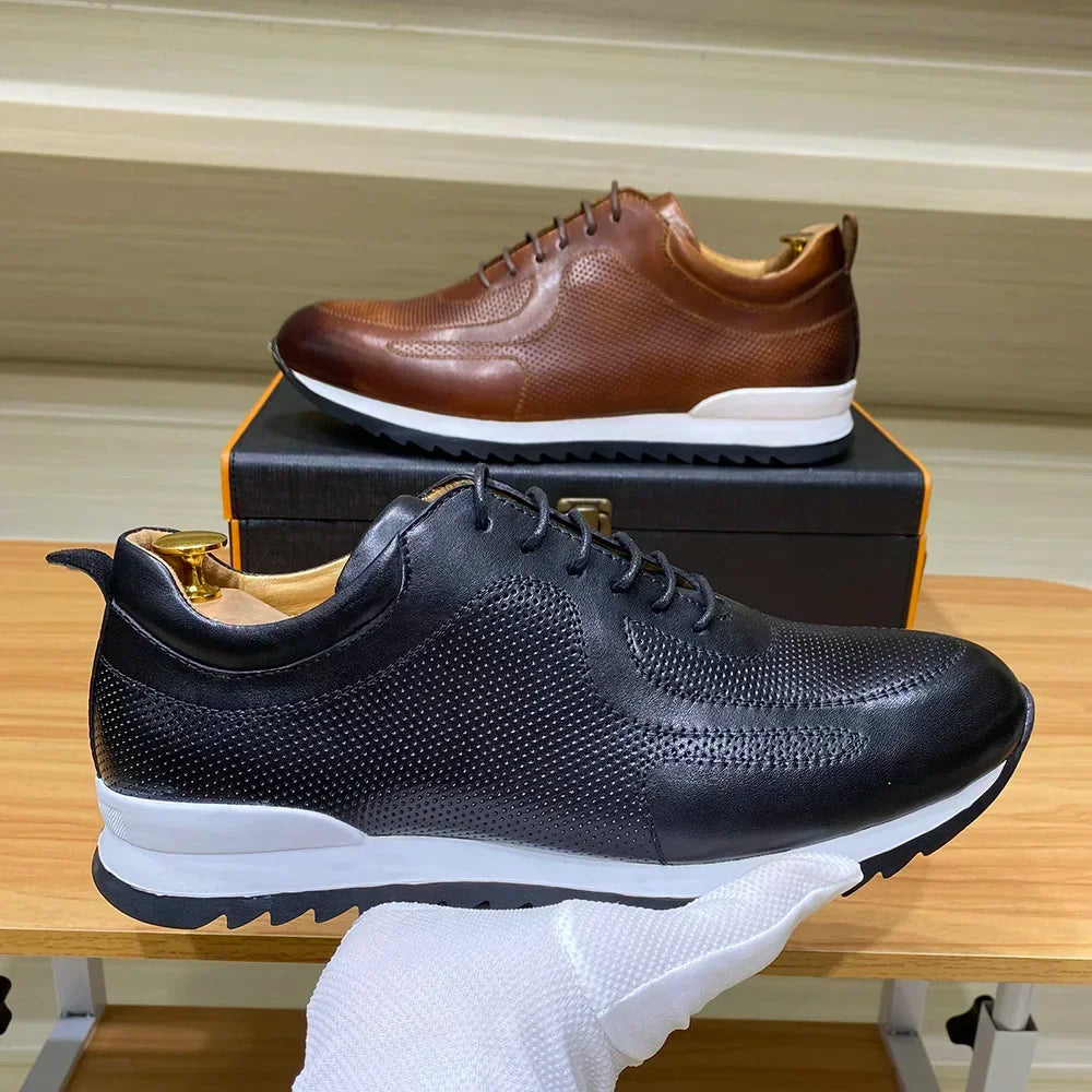 Felix Chu Herren Ledersneaker – Luxus Oxfords aus echtem Rindsleder, bequem, wasserdicht, klassische Casual Schuhe für Alltag und Reisen