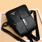 LANYIBAIGE Damen Leder-Rucksack – Luxuriöser Vintage Daypack in Schwarz für Schule, Alltag & Reisen