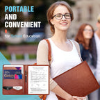 Mapas de conferencias multifuncionales A4 en PU Leder – Mapas de documentos comerciales con tarjetas y Stifthalter para oficinas y escuelas