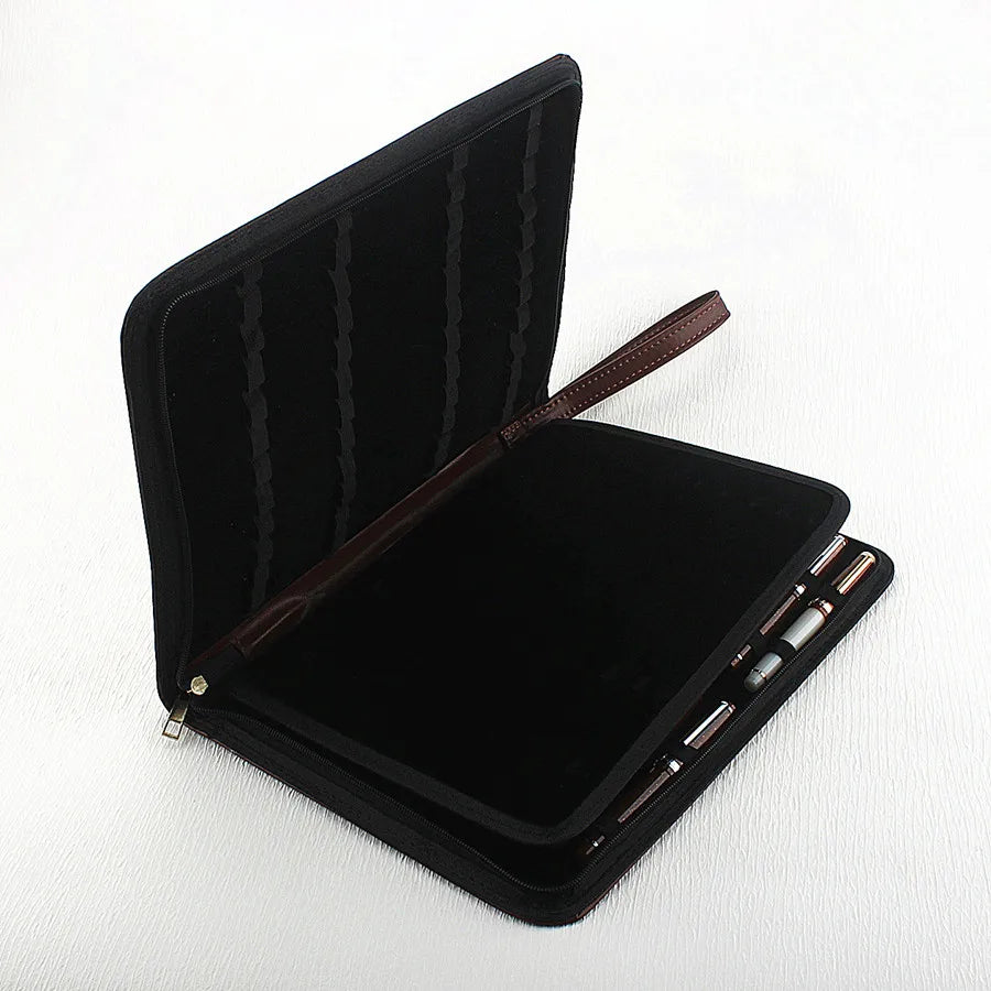 PU Leder Stifteetui für 10–48 Stifte – Wasserfeste Pen Pouch für Füllfederhalter & Rollerball Pens