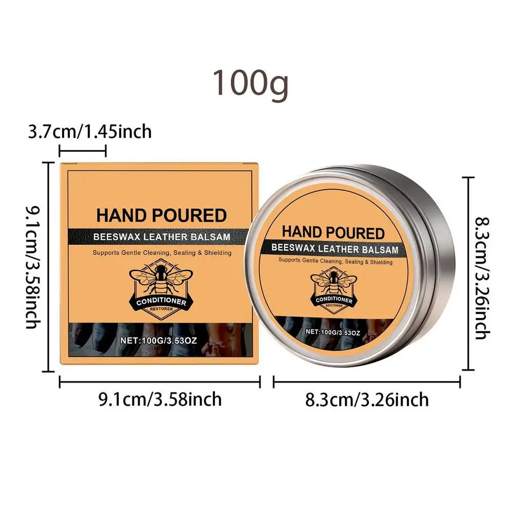 Leder Conditioner mit Bienenwachs – Pflege- & Polierbalsam für Schuhe, Möbel, Jacken, Taschen & Autositze