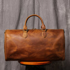 LEATHFOCUS Vintage Leder Reisetasche aus echtem Rindsleder - Bolso grande Crazy Horse Duffle con laptopfach para mujeres y hombres