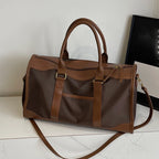 Elegante Lederoptik Reisetasche – Große Weekend Duffle Bag mit Reißverschluss, verstellbaren Trägern & viel Stauraum