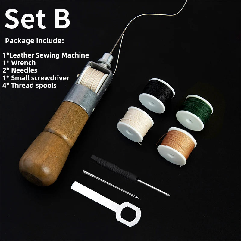 WUTA Leder Nähahle Speedy Stitcher Set – Profi Handnäh-Werkzeug für Leder, Canvas & Reparaturen