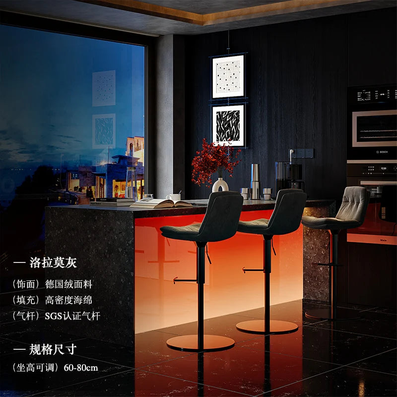 Moderner Leder-Barstuhl für Restaurant & Bar – Minimalistischer Designer Barhocker mit Rückenlehne, komfortabel & stilvoll