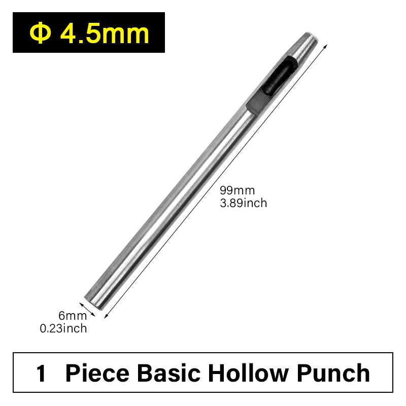 WUTA Runde Lederloch Stanzen Sets – 5–15 tlg. Hohlstanzer aus Carbonstahl für Uhrenarmbänder, Gürtel & DIY-Arbeiten