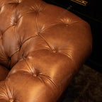 Canapé rétro américain en cuir au style Chesterfield – Canapé design classique en cuir ciré à l'huile pour salon, hôtel et salon