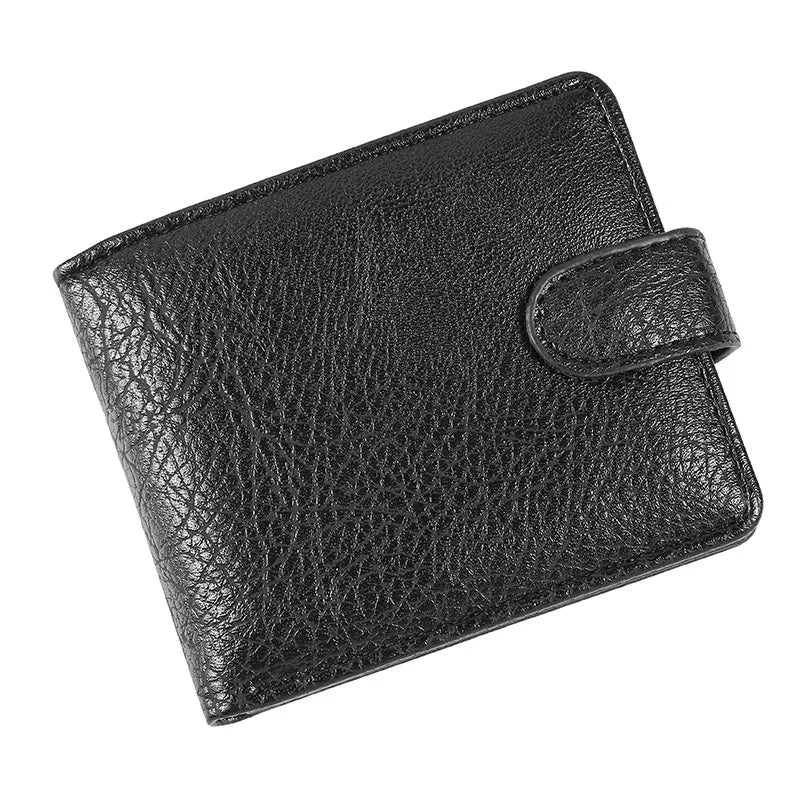 Casual Herren Geldbörse aus PU-Leder – Kurzformat Bifold Wallet mit Münzfach, Kartenhalter und Fotoeinschub