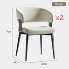 Moderne Leder-Esszimmerstühle mit umlaufender Rückenlehne – Elegante Luxus-Küchenstühle mit Stahlbeinen für Wohnzimmer, Café & Restaurant