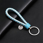 13 cm geflochtener PU-Leder Schlüsselanhänger – Farbiger Keyring für Damen &amp; Herren, modisches Auto- &amp; Taschen-Accessoire mit Metallring