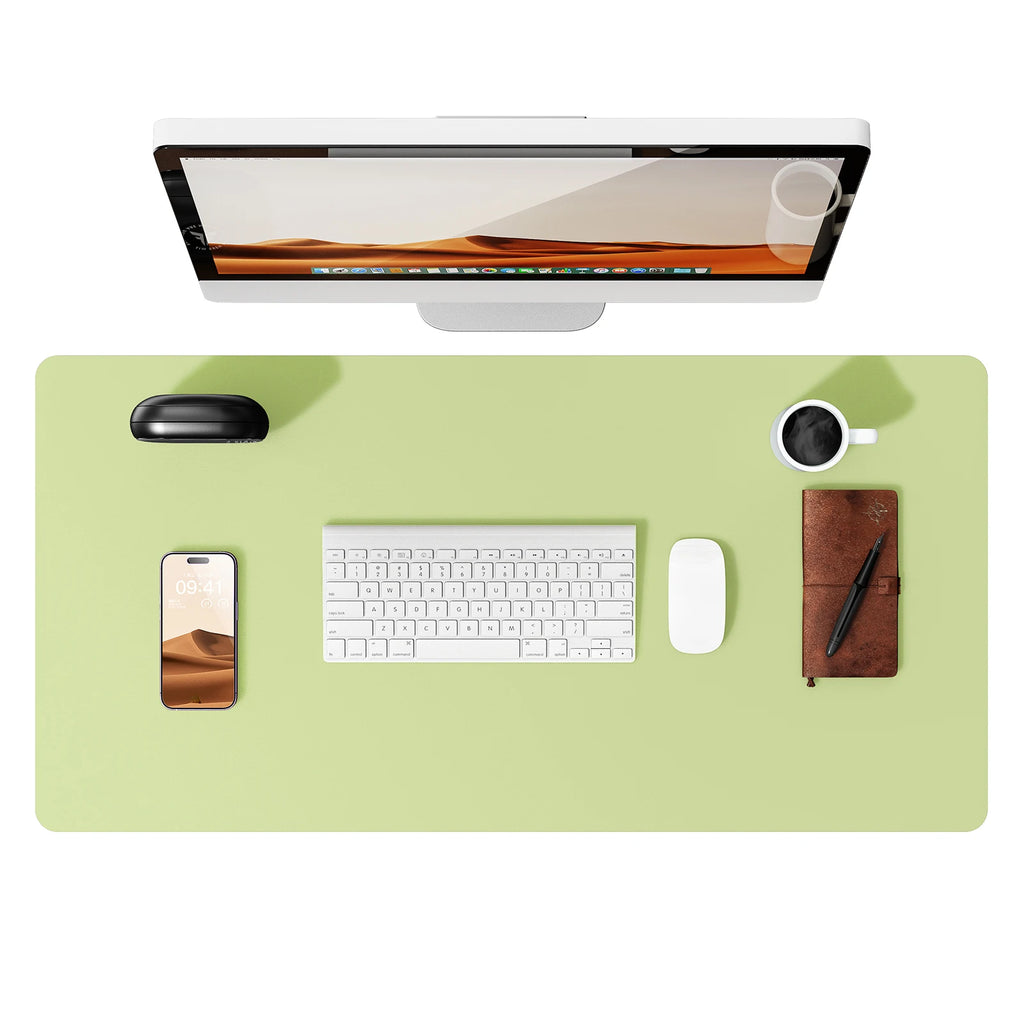 Großes Leder Schreibtischunterlage &amp; Mousepad – Rutschfeste PU Leder Desk Mat y eleganter Tischschutz for Büro &amp; Homeoffice 