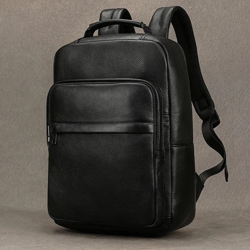Luufan Herren Leder-Rucksack – 15,6 Zoll Laptop Backpack, Wasserdicht, Business & School Daypack aus Echtleder