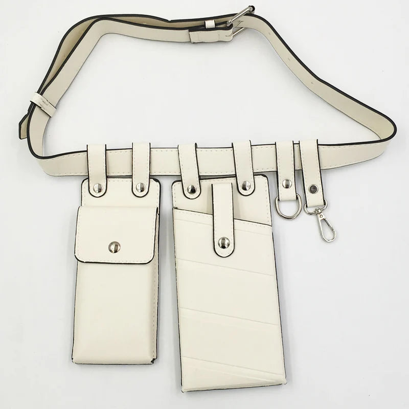 REREKAXI 2er-Set Damen Hip-Hop Bauchtaschen – PU-Leder Fanny Pack & Crossbody Chest Bag, Streetwear Gürteltaschen für Frauen