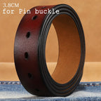 2.8cm 3.0cm 3.3cm 3.5cm 3.8cm Leather Belt Body No Buckle for Smooth Automatic Pin Buckle Belt Strap Without Buckle Men Women