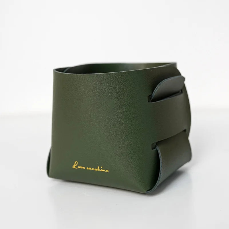 Faltbare Leder Aufbewahrungsbox Nordic – PU Leder Desktop Organizer für Schlüssel, Schmuck, Make-up & Büro
