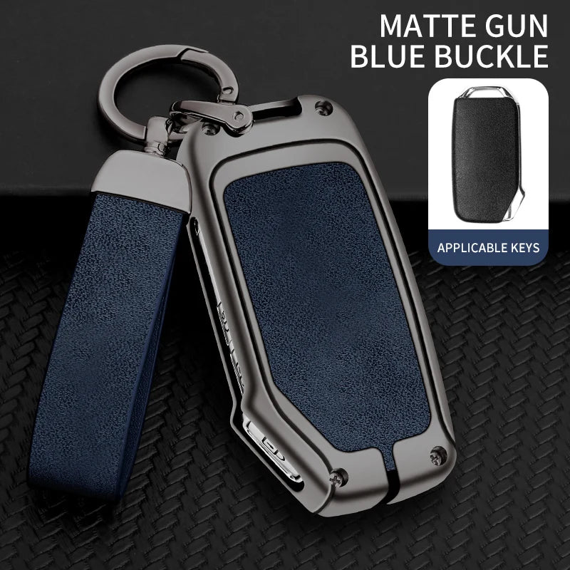 Metall & Leder Autoschlüssel Hülle für Kia – Hochwertige Schlüsselabdeckung für Sportage, Ceed, Sorento, Cerato, Forte, KX3 & K5 (2017–2020)