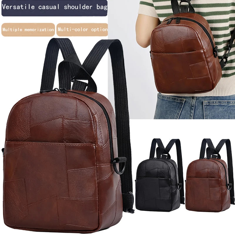 Leichter Softleder Rucksack Unisex – Modischer PU-Rucksack mit großem Volumen für Schule, Reise & Alltag