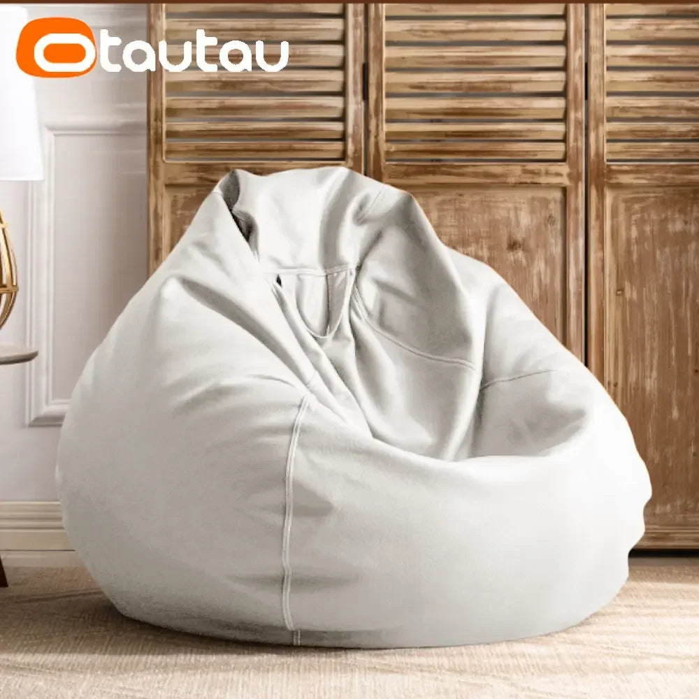 OTAUTAU Puf Sofá aus Kunstleder – Gefüllter Sitzsack 70 cm para mujeres modernas