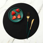 PU Leder Platzsets rund oder rechteckig (4/6 Stück) – Wasserdichte &amp; hitzeisolierende Tischsets im europäischen Stil für Hotel, Restaurant &amp; Zuhause