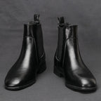 hecrafted Herren Chelsea Boots 2024 – Komfortable Retro Lederstiefel mit Elastikband, Größen 40-46
