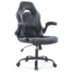 JHK Ergonomischer Bürostuhl & Gaming Chair aus PU-Leder – Höhenverstellbarer Racing Drehstuhl mit klappbaren Armlehnen für Homeoffice & Computer