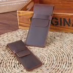 Handgefertigte Stiftemappe aus echtem Rindsleder – Vintage Füllfederhalter-Etui im ​​Crazy-Horse-Stil für Reisen &amp; Journaling 