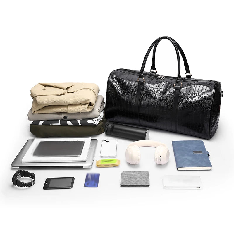 Furukroa Fitness & Reise Handtasche – Große PU-Leder Tote Bag für Gym, Yoga, Business & Freizeit