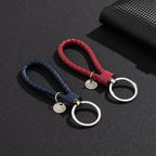 2er Set PU-Leder Schlüsselanhänger – Geflochtener Keychain &amp; Bag-Pendant mit Metallring für Damen &amp; Herren 