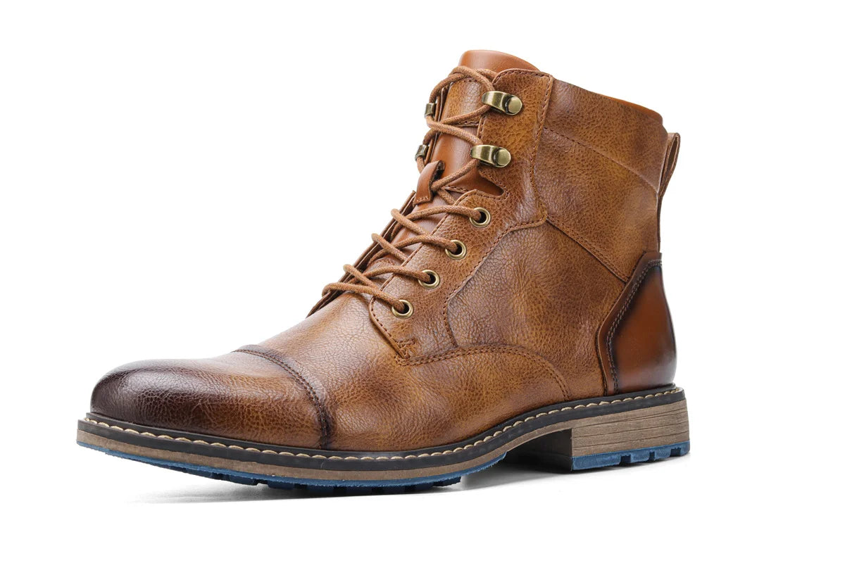 hecrafted Herren Retro Boots 2023 – Komfortable Leder Ankle Boots für Frühling & Herbst, Größen 7–13
