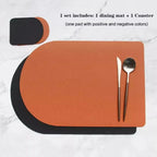 Runde Kunstleder Tischsets & Untersetzer – Rutschfeste, beidseitige Platzmatten im europäischen Stil für Restaurant, Hotel & Zuhause